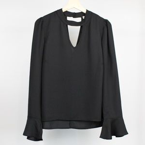 About A Girl Choker Blouse with Bell Sleeves